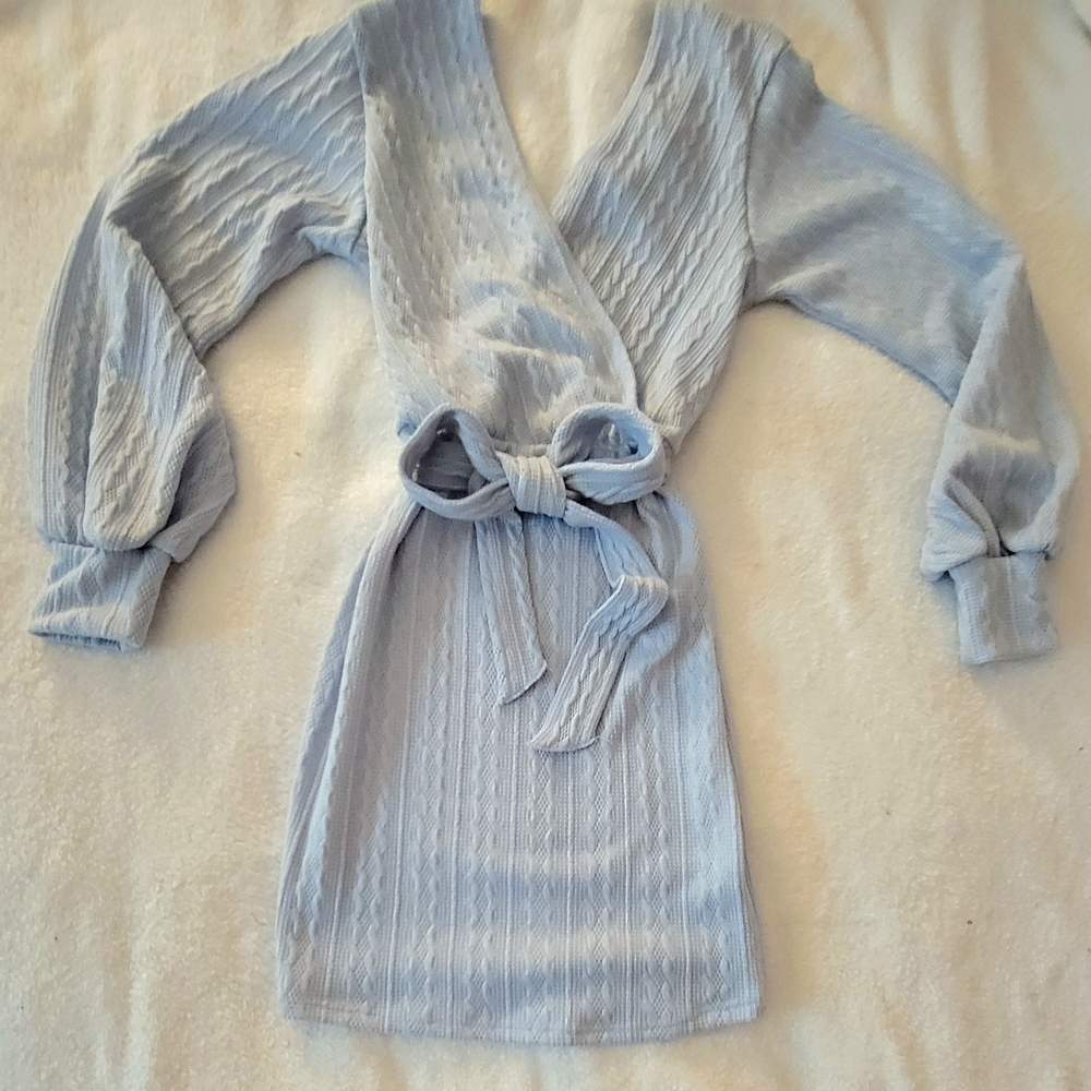 Windsor Light Blue Long Sleeve Dress